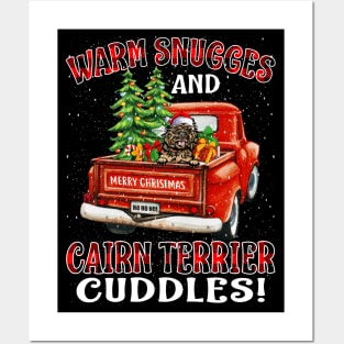 Warm Snuggles And Cairn Terrier Cuddles Ugly Christmas Sweater Posters and Art